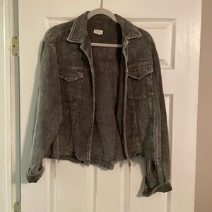 Cropped Corduroy Grey Jacket